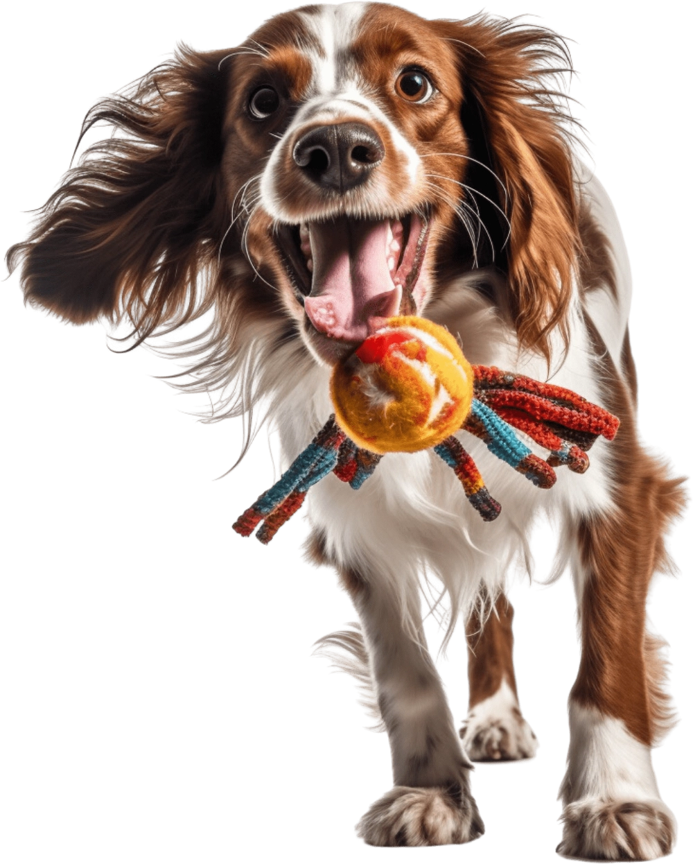 spielender Hund mit Ball spielender Hund